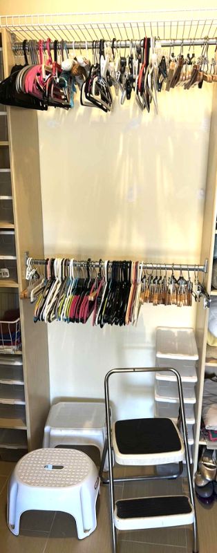 Photo 1 of 3 STEP STOOLS, 6 STORAGE CONTAINERS AND HANGERS