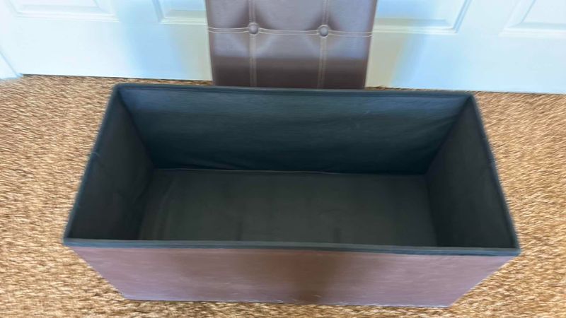 Photo 4 of  FAUX LEATHER STORAGE OTTOMAN 30” x 15” x 15”