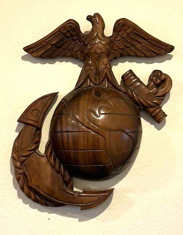 Photo 1 of WOOD CARVING MARINE CORPS EMPLEM 14” x 18”