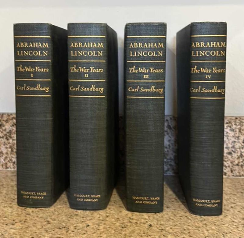 Photo 1 of 4 HARDCOVER BOOKS ABRAHAM LINCOLN THE WAR YEARS BY CARL SANDBURG