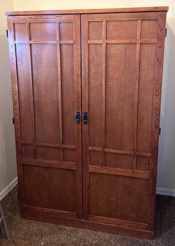 Photo 1 of WOOD EXECUTIVE OFFICE CABINET WITH CONTENTS 44“ x 23 1/2“ x 66 “