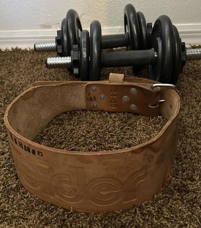 Photo 1 of DUMBBELL WEIGHTS AND BELT