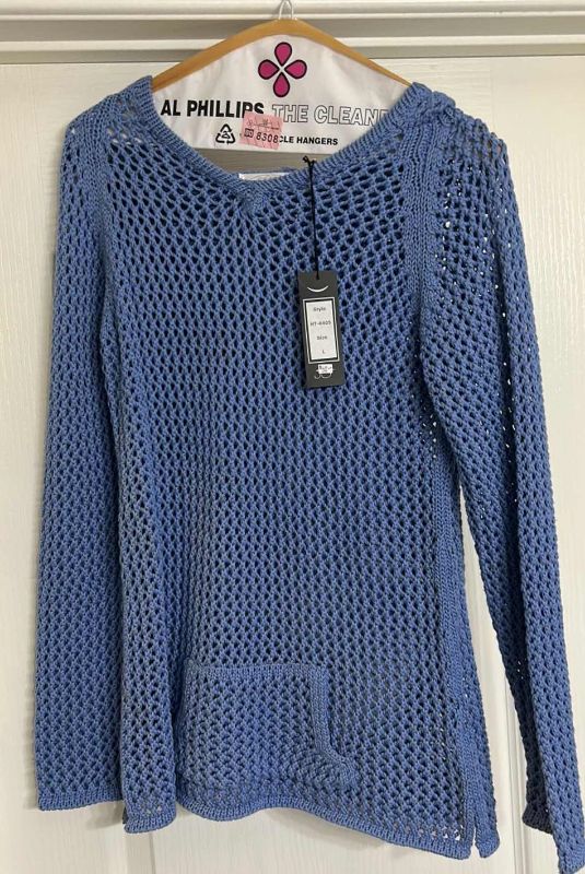 Photo 1 of NWT CROCHETED HOODIE SIZE L $52