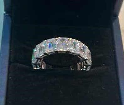 Photo 1 of ITALO JEWELRY - STERLING SILVER CUBIC ZIRCONIA RING (MISSING ONE STONE) SIZE 11
