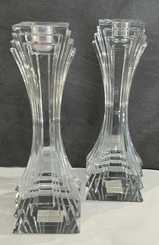 Photo 10 of MIKASA CRYSTAL 10” PAIR CANDLE HOLDERS WITH BOX $75