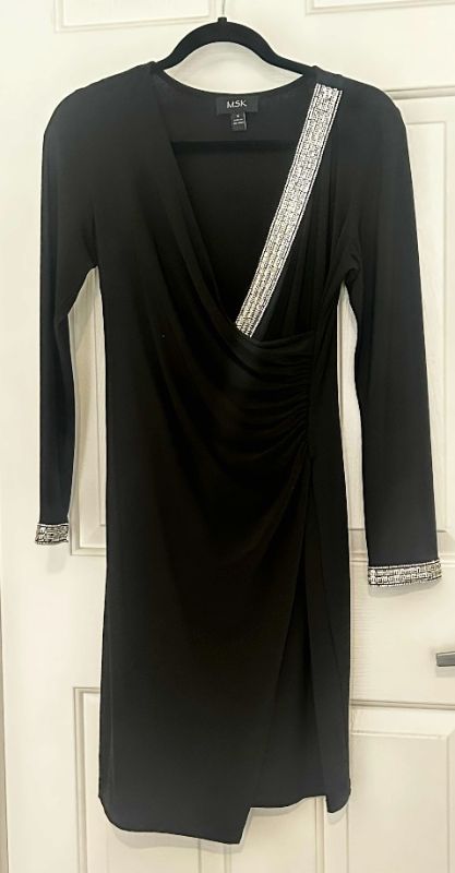 Photo 1 of MSK BLACK COCKTAIL DRESS WITH CRYSTALS SIZE SMALL