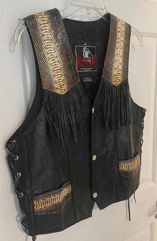 Photo 1 of LEATHER AND SNAKESKIN VEST M/L
