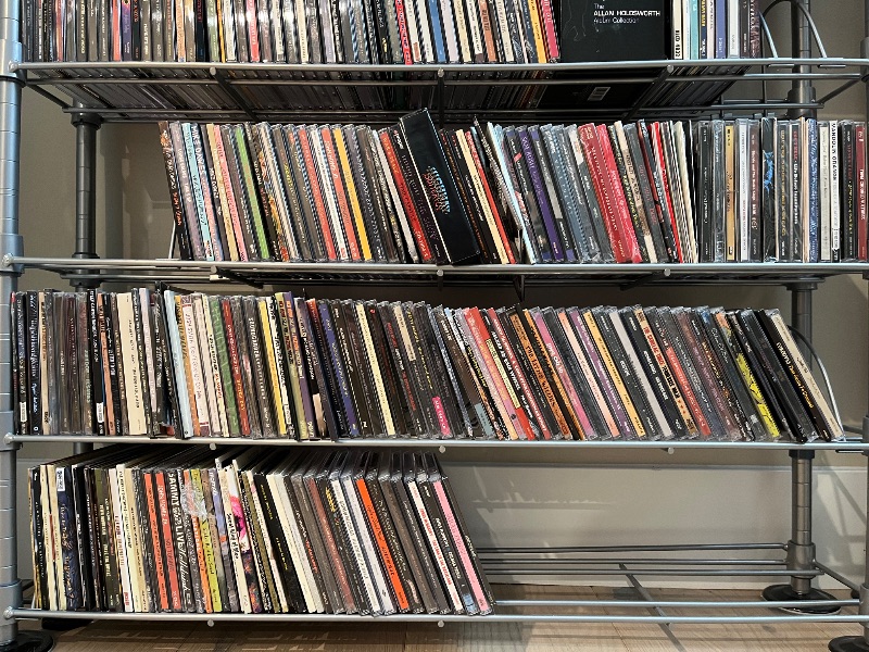 Photo 1 of MUSIC CDS-VARIOUS GENRES 450 PLUS ALBUMS W 12 TIER METAL RACK (READ NOTES)