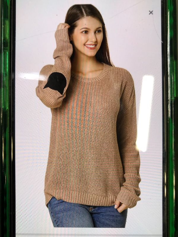 Photo 1 of ALLEGRA K WOMENS ELBOW PATCH LONG SLEEVE CAT SWEATERS DROP SHOULDER PULLOVER JUMPER
BROWN MEDIUM