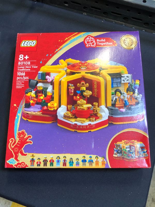 Photo 2 of LEGO Lunar New Year Traditions 80108 Building Kit; Gift Toy for Kids Aged 8 and up; Building Set Featuring 6 Festive Scenes and 12 Minifigures, Includ
