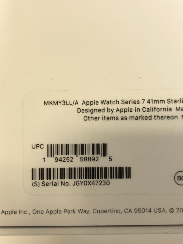 Photo 2 of Apple Watch Series 7 [GPS 41mm] Smart Watch w/ Starlight Aluminum Case with Starlight Sport Band. Fitness Tracker, Blood Oxygen & ECG Apps, Always-On Retina Display, Water Resistant
