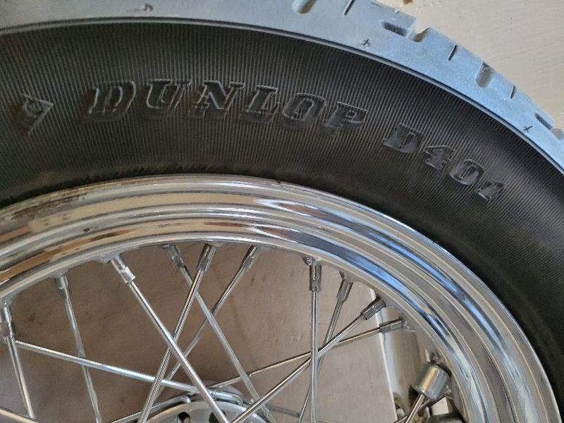 Photo 3 of HARLEY DAVIDSON MOTORCYCLE RIM AND DUNLOP TIRE