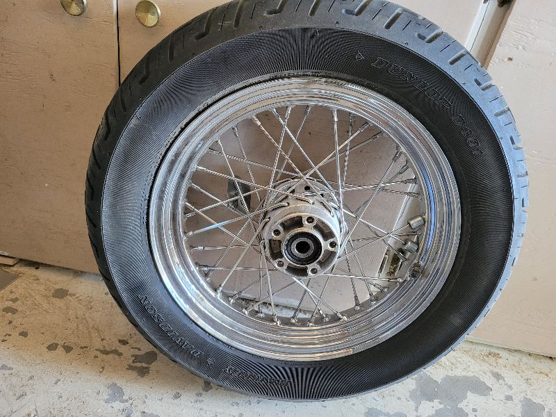 Photo 1 of HARLEY DAVIDSON MOTORCYCLE RIM AND DUNLOP TIRE