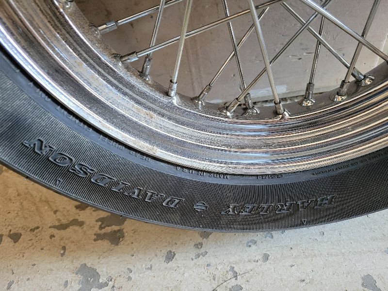 Photo 2 of HARLEY DAVIDSON MOTORCYCLE RIM AND DUNLOP TIRE
