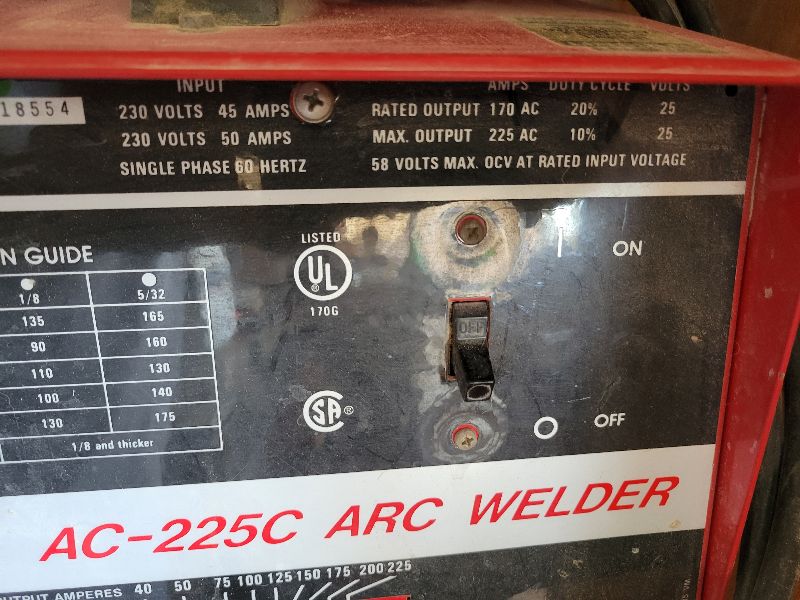 Photo 3 of LINCOLN ELECTRIC AC-225C ARC WELDER