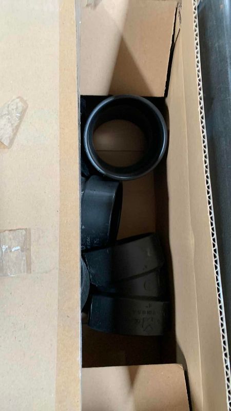 Photo 1 of LOT OF ASSORTED SIZED PVC TUBES AND ELBOWS 5” DIAMETER AND DOWN