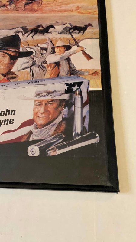 Photo 3 of  WINCHESTER JOHN WAYNE COMMEMORATIVE RIFLE AND AMMO PRINT 24” X 30”