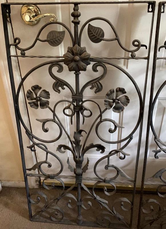 Photo 2 of PAIR OF WROUGHT IRON GATES 36” X 18” EACH