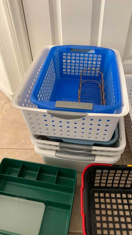 Photo 1 of PLASTIC STORAGE CONTAINERS AND BASKETS