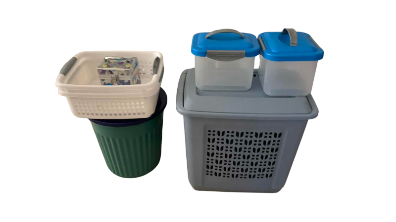 Photo 1 of PLASTIC HAMPER, TRASH CAN AND STORAGE CONTAINERS