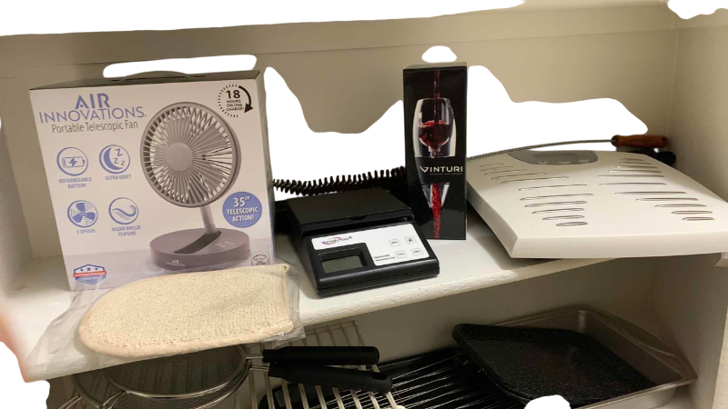 Photo 1 of KITCHEN GOODS, FAN AND A SCALE