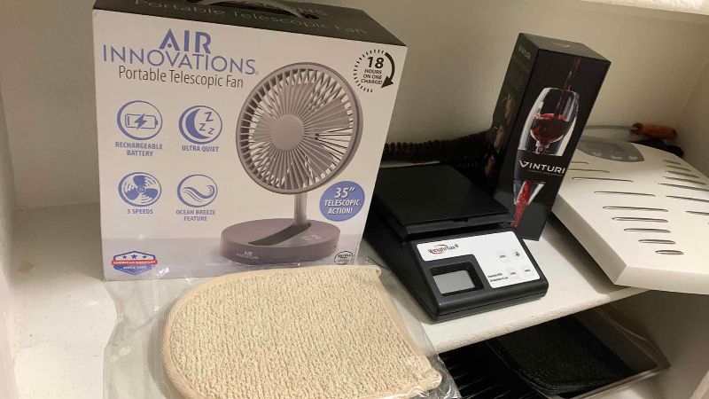 Photo 1 of KITCHEN GOODS, FAN AND A SCALE