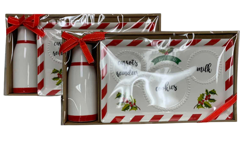 Photo 1 of 2 CHRISTMAS DECOR COOKIES AND MILK SERVING SETS