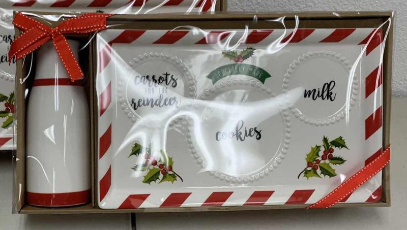 Photo 1 of 2 CHRISTMAS DECOR COOKIES AND MILK SERVING SETS