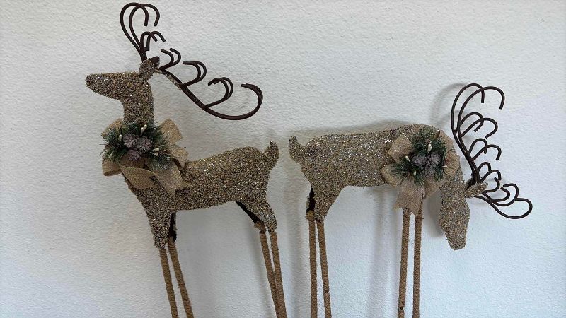 Photo 1 of NIB 2-PCS HOLIDAY REINDEER DECORATIONS
