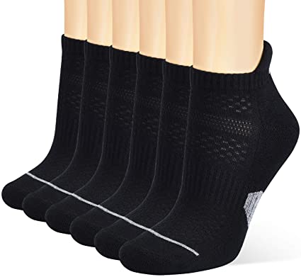 Photo 1 of Corlap Ankle Athletic Running Socks With Cushioned 6 Pack Low Cut Tab Sports Socks for Men and Women