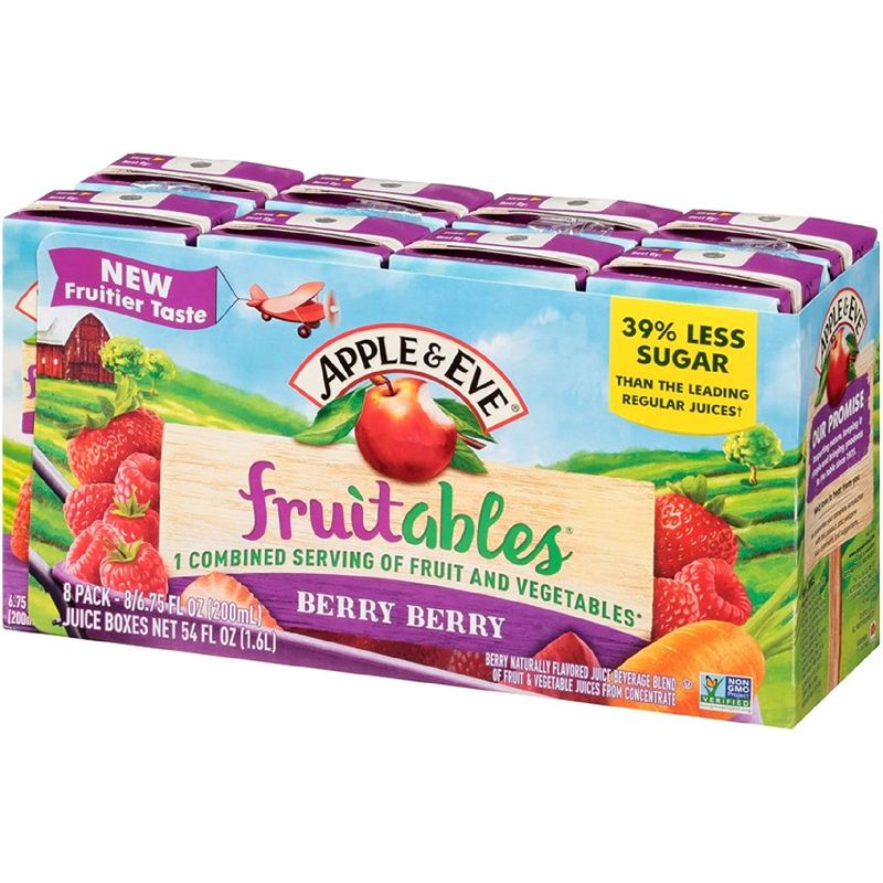 Photo 1 of Apple & Eve Fruitables, Berry Berry Juice, 6.75 Fluid-oz, 40 Count exp  7/22