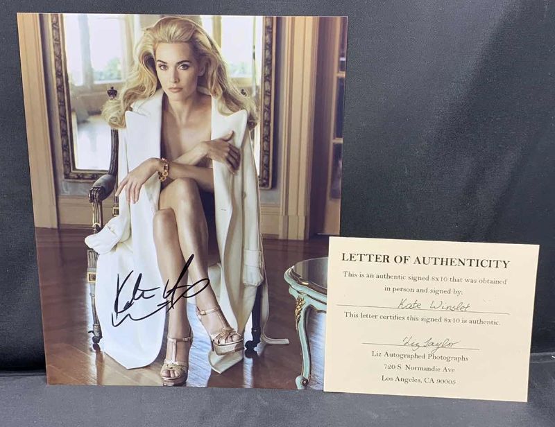 Photo 1 of KATE WINSLET - SIGNED AUTOGRAPHED PHOTO W LETTER OF AUTHENTICITY 8” X 10”