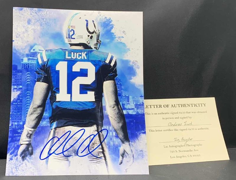 Photo 1 of ANDREW LUCK  - SIGNED AUTOGRAPHED PHOTO W LETTER OF AUTHENTICITY 8” X 10”