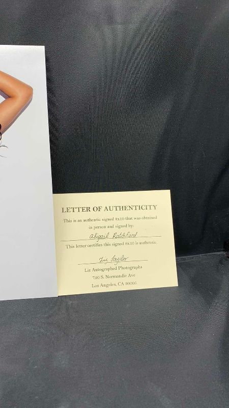 Photo 3 of ABIGAIL RATCHFORD  - SIGNED AUTOGRAPHED PHOTO W LETTER OF AUTHENTICITY 8” X 10”