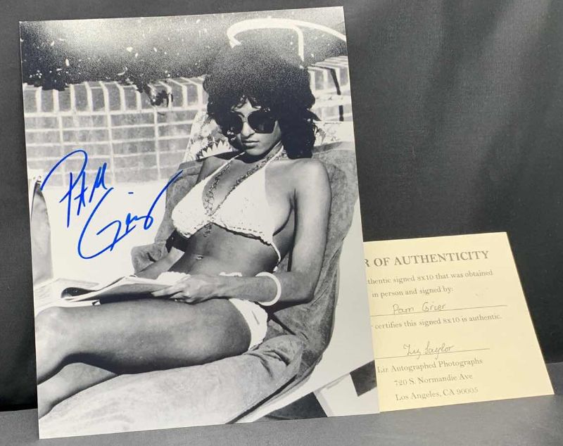 Photo 1 of PAM GRIER  - SIGNED AUTOGRAPHED PHOTO W LETTER OF AUTHENTICITY 8” X 10”