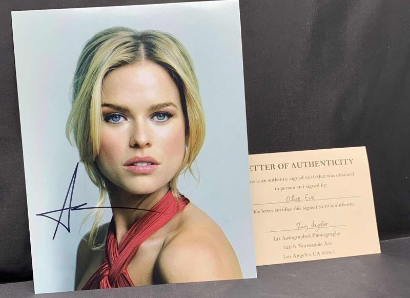 Photo 1 of ALICE EVE  - SIGNED AUTOGRAPHED PHOTO W LETTER OF AUTHENTICITY 8” X 10”