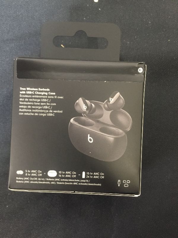 Photo 4 of Beats Studio Buds – True Wireless Noise Cancelling Earbuds – Compatible with Apple & Android, Built-in Microphone, IPX4 Rating, Sweat Resistant Earphones, Class 1 Bluetooth Headphones - Black --- FACTORY SEALED 
