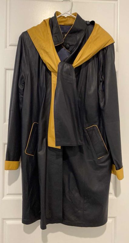 Photo 1 of WOMENS SIZE XXL GINO MONTINI LEATHER COAT FROM TURKEY (SOFT LUXURIOUS LEATHER) WITH REMOVABLE HOOD