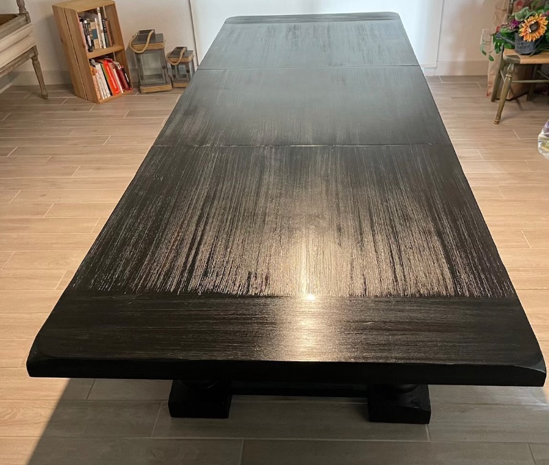 Photo 6 of GRAYSON EXTENSION BLACK SOLID WOOD DINING ROOM TABLE (78” long without the leaf and 110” long with the leaf.
39” wide and 31” tall)