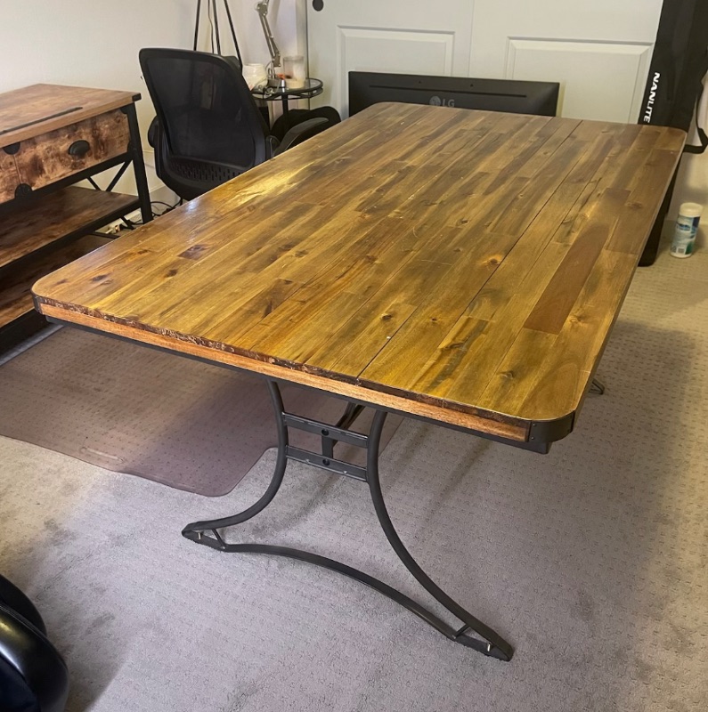 Photo 2 of JACKSON RECTANGLE SOLID WOOD DESK/TABLE WITH METAL BASE 5‘ X 3‘ X 29 1/2“