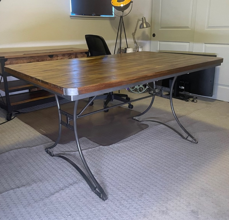 Photo 10 of JACKSON RECTANGLE SOLID WOOD DESK/TABLE WITH METAL BASE 5‘ X 3‘ X 29 1/2“