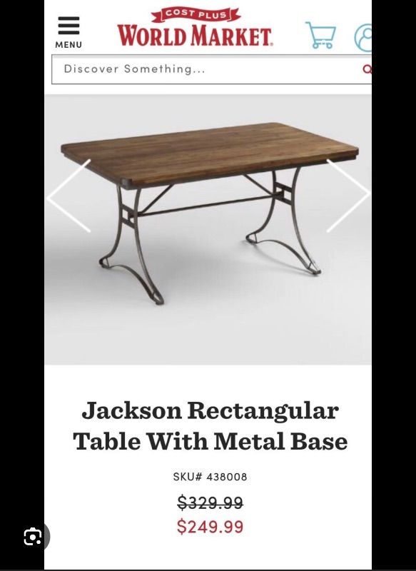 Photo 2 of JACKSON RECTANGLE SOLID WOOD DESK/TABLE WITH METAL BASE 5‘ x 3‘ x 29 1/2“