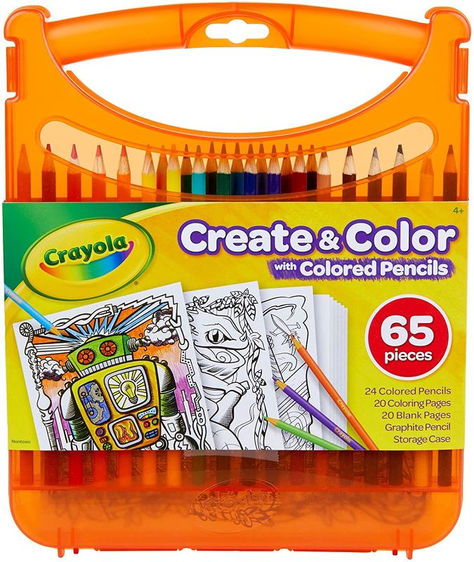 Photo 1 of Crayola Colored Pencils Coloring Art Case with Coloring Pages, Gift For Kids