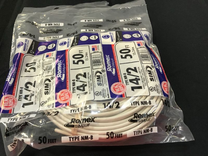 Photo 1 of Southwire Building Wire 14 Ga, 2 Conductor 15 Amp 600 V 90 Deg C 50 ' White