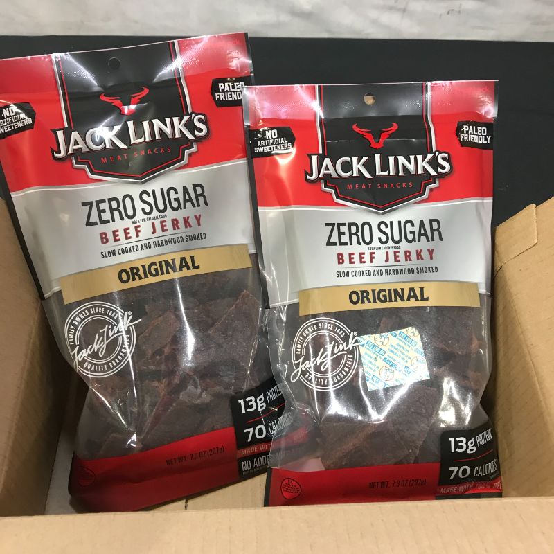 Photo 2 of 3 Bags Jack Link’s Zero Sugar Beef Jerky 7.3 oz. each - exp. FEB 2022
