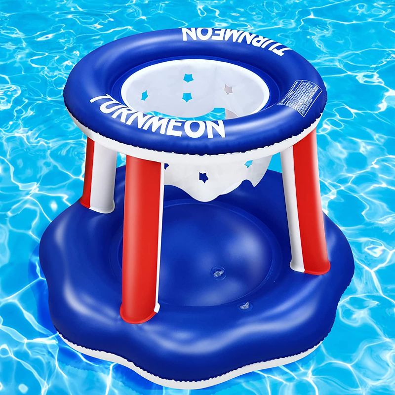Photo 1 of iGeeKid Inflatable Swimming Pool Basketball Hoop (NOT Include Basketball) Pool Float Inflatable Pool Toys Water Games for Kids Adults Summer Pool Party Fun Beach Games Outdoor Water Toys Sports Game
