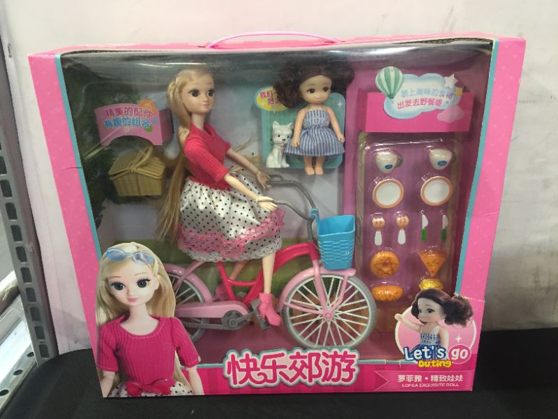 Photo 1 of Kids Doll Set With Bicycle and Picnic Set