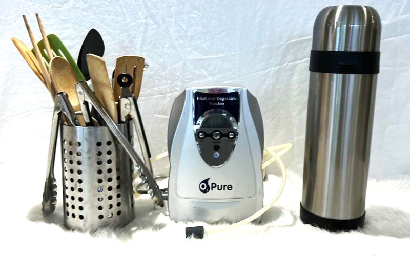 Photo 1 of KITCHEN ACCESSORIES- UTENSILS, PURE FRUIT AND VEGETABLE WASHER AND THERMOS