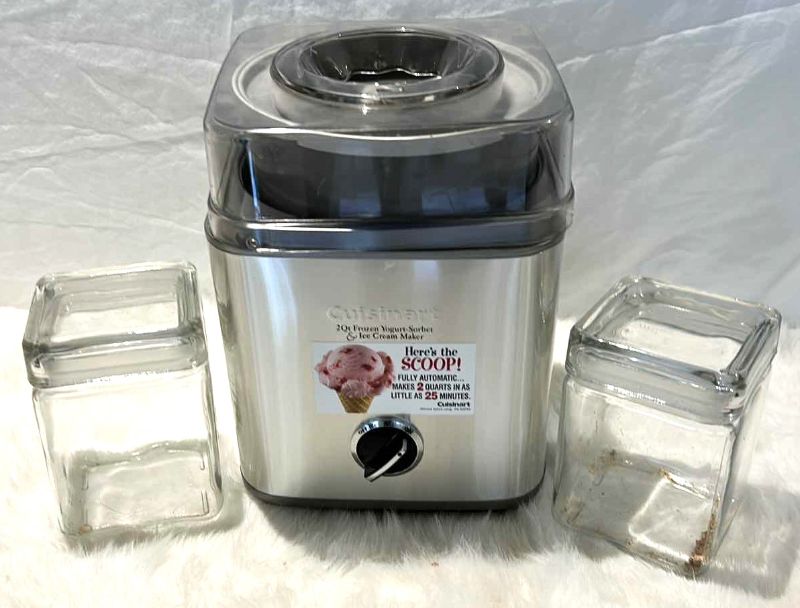 Photo 1 of CUISINART 2 QT FROZEN YOGURT - SORBET & ICE CREAM MAKER AND 2 GLASS CANISTERS