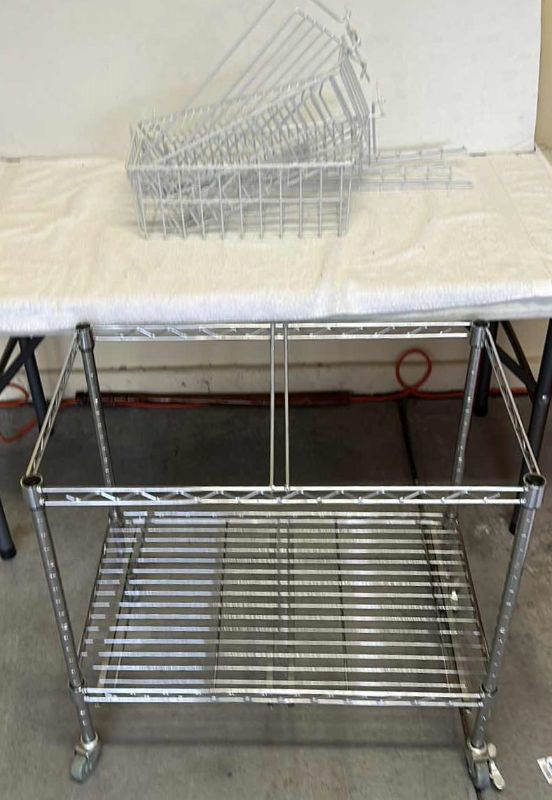 Photo 4 of METAL HANGING SHELVING UNIT,  ROLLING METAL  CART